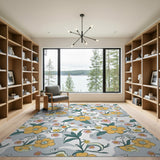 Whimsical Hibiscus Floral Area Rug