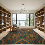 Rainbow Paw Print Heritage Area Rug