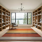 Warm Orange Striped Area Rug