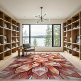 Pink Crystal Cluster Geometric Area Rug