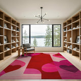 Bold Overlapping Hearts Geometric Area Rug