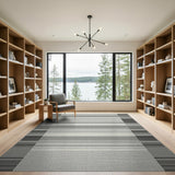 Modern Gray Striped Area Rug