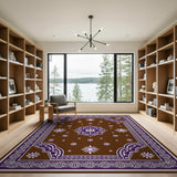 Purple Starburst Medallion Persian Area Rug