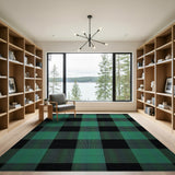 Teal Black Buffalo Plaid Area Rug