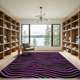 Multi-color and Patterns Wavy Pink Grey Abstract Area Rug