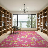 Pink Cherry Blossom Floral Area Rug