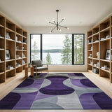 Geometric Modern Purple Purple Grey Geometric Modern Area Rug