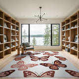 Charming Pink Heart Butterflies Area Rug
