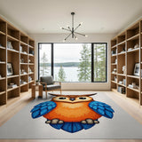 Cute Big-Eyed Owl Cartoon Area Rug