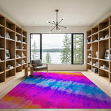 Vibrant Tie-Dye Rainbow Boho Area Rug