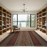 Brown Tan Vertical Striped Southwestern Area Rug
