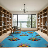 Kids Cartoon Rainbow Camping Tents Kids Area Rug