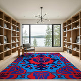 Bold Tribal Lion Mask Area Rug