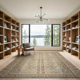 Beige and Neutral Heritage Tribal Beige Heritage Tribal Geometric Area Rug