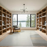 Layered Abstract Neutral Area Rug in Beige Grey
