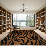 Tiger Stripe Area Rug in Bold Black Orange