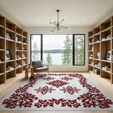 Floral Red Traditional Persian Floral Area Rug