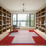 Pixelated Swiss Cross Area Rug