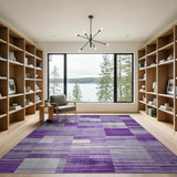 Purple Geometric Block Purple Area Rug