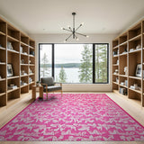Vibrant Pink Bow Pattern Area Rug
