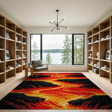 Cascading Lava Flow Pixel Art Rug