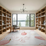 Whimsical Pink Pumpkin Swirl Area Rug