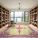 Ornate Pink Persian Medallion Rug