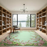 Cherry Blossom Light Green Area Rug