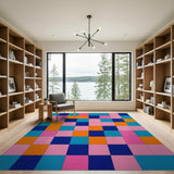 Vibrant Multi-Color Geometric Block Geometric Modern Area Rug