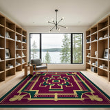 Purple Geometric Art Deco Area Rug