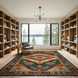 Southwestern Orange Southwestern Geometric Area Rug