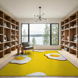 Kids Cartoon Sunny Fried Eggs Yellow Area Rug