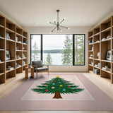 Festive Christmas Tree Kids Cartoon Rug