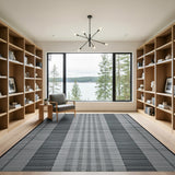 Black White Zigzag Geometric Black and White Area Rug