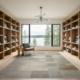 Neutral Stone Tile Block Area Rug
