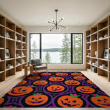 Grinning Jack-o-Lantern Pumpkin Pattern Rug