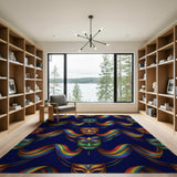 Rainbow Mask Swirl Area Rug