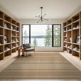Tan and Beige Striped Woven Area Rug