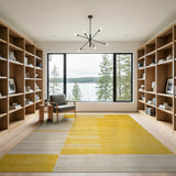 Yellow Yellow Geometric Striped Area Rug