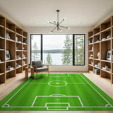 Vibrant Green Soccer Field Area Rug