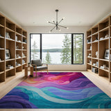 Vibrant Abstract Wave Area Rug