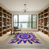 Radiant Purple Mandala Geometric Area Rug