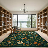 Vibrant Butterfly Meadow Floral Rug