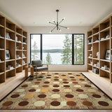 Brown Tan Polka Dot Woven Area Rug