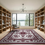 Red Ornate Maroon Floral Persian Area Rug