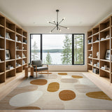 Abstract Organic Shapes Beige Abstract Area Area Rug
