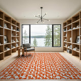 Bold Orange Geometric Abstract Orange Area Rug