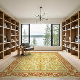 Opulent Gold Floral Ornate Area Rug