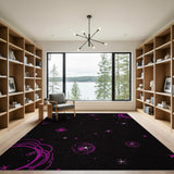 Cosmic Pink Stars Area Rug