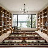 Brown and Tan Southwestern Southwestern Geometric Brown Tan Area Rug